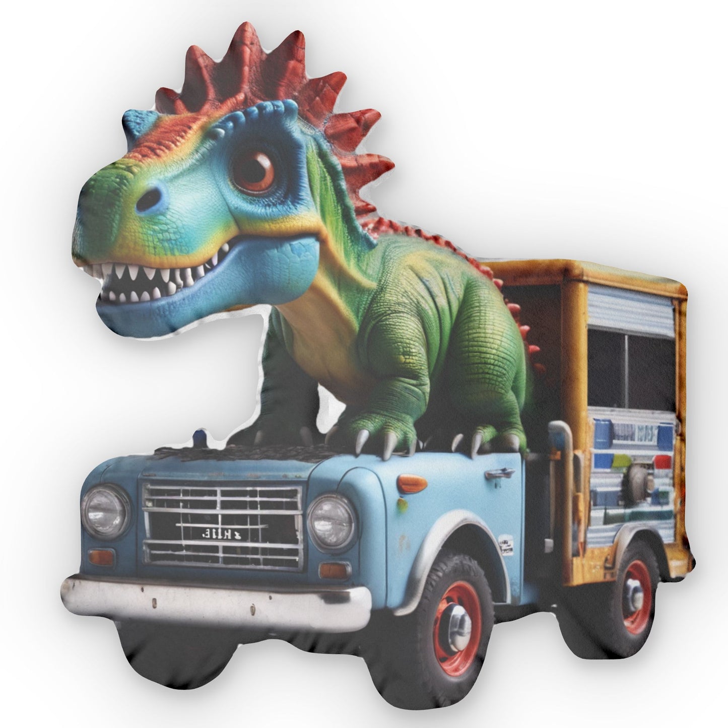 Dino Truck Pillow