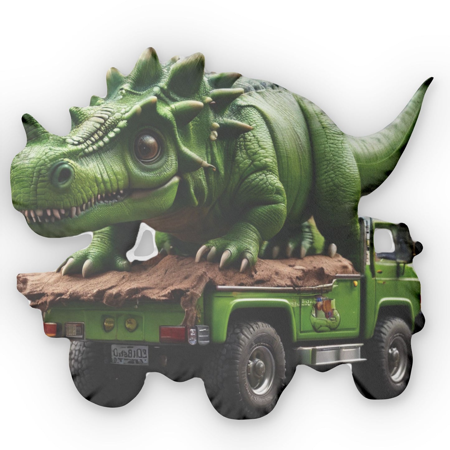 Dino Truck Pillow