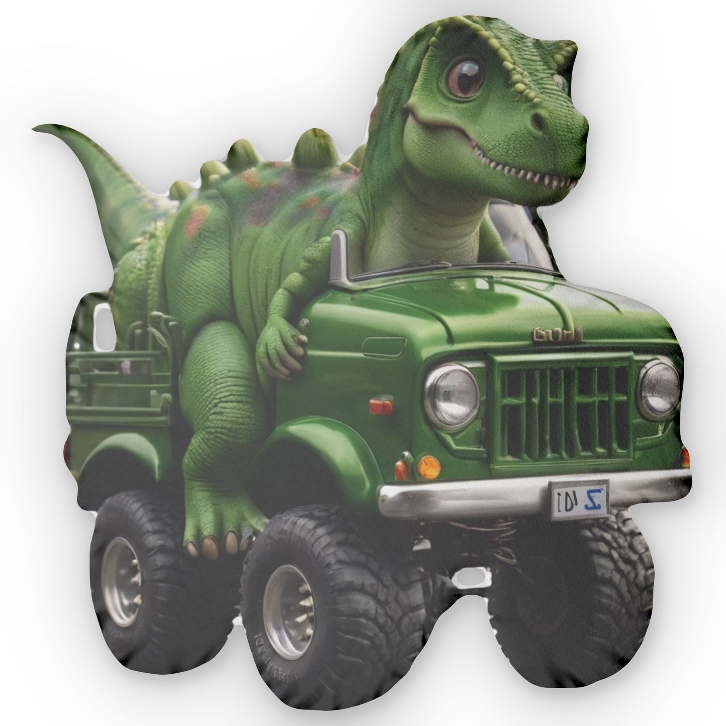 Dino Truck Pillow