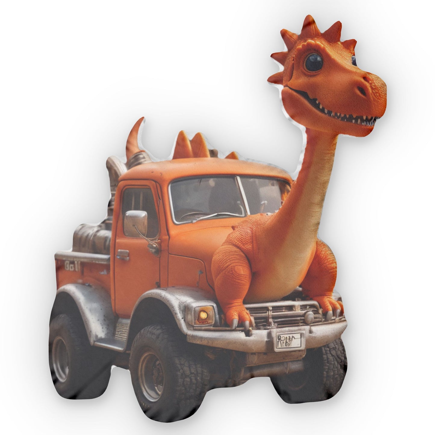 Dino Truck Pillow