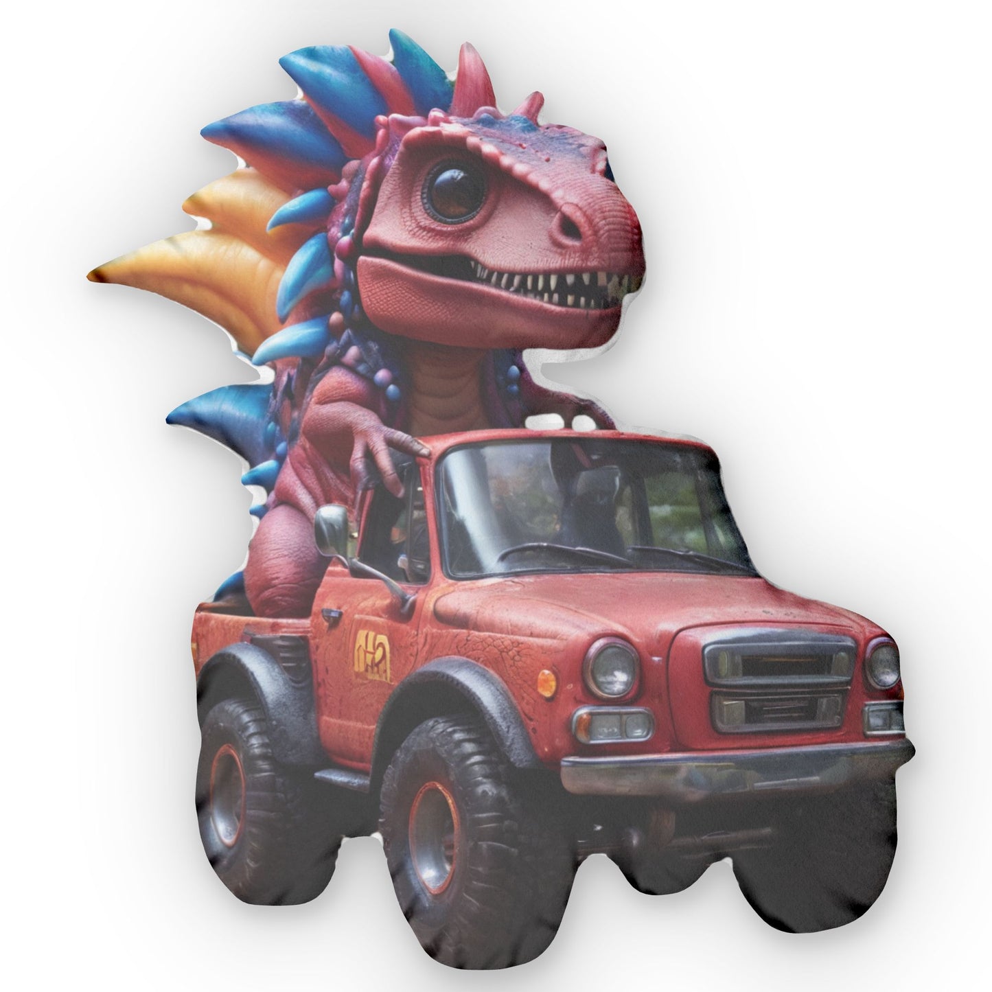 Dino Truck Pillow