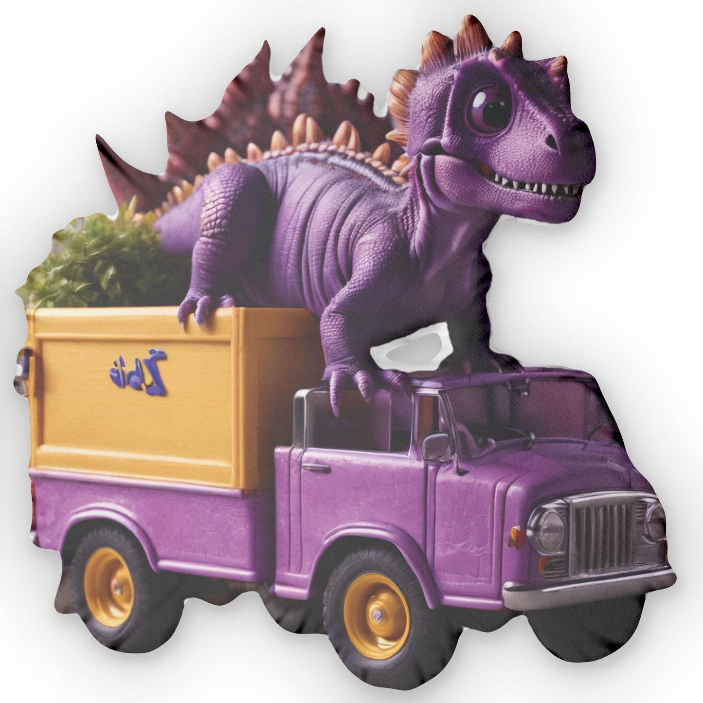 Dino Truck Pillow