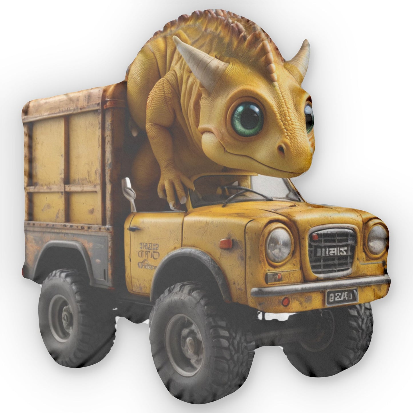 Dino Truck Pillow