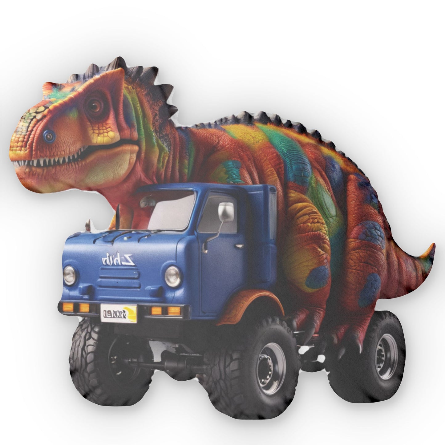 Dino Truck Pillow