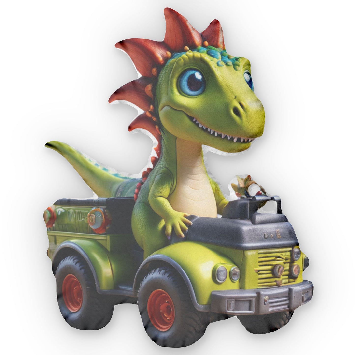 Dino Truck Pillow
