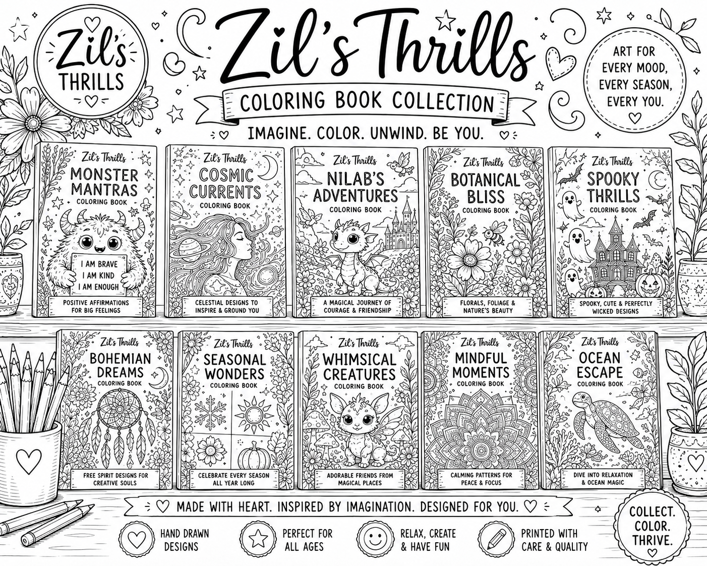 Zil's Thrills Coloring Books