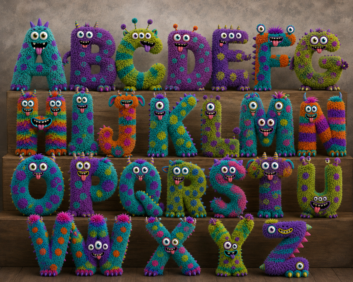 Alphabet Monster Pillow Pals – A to Z Collection