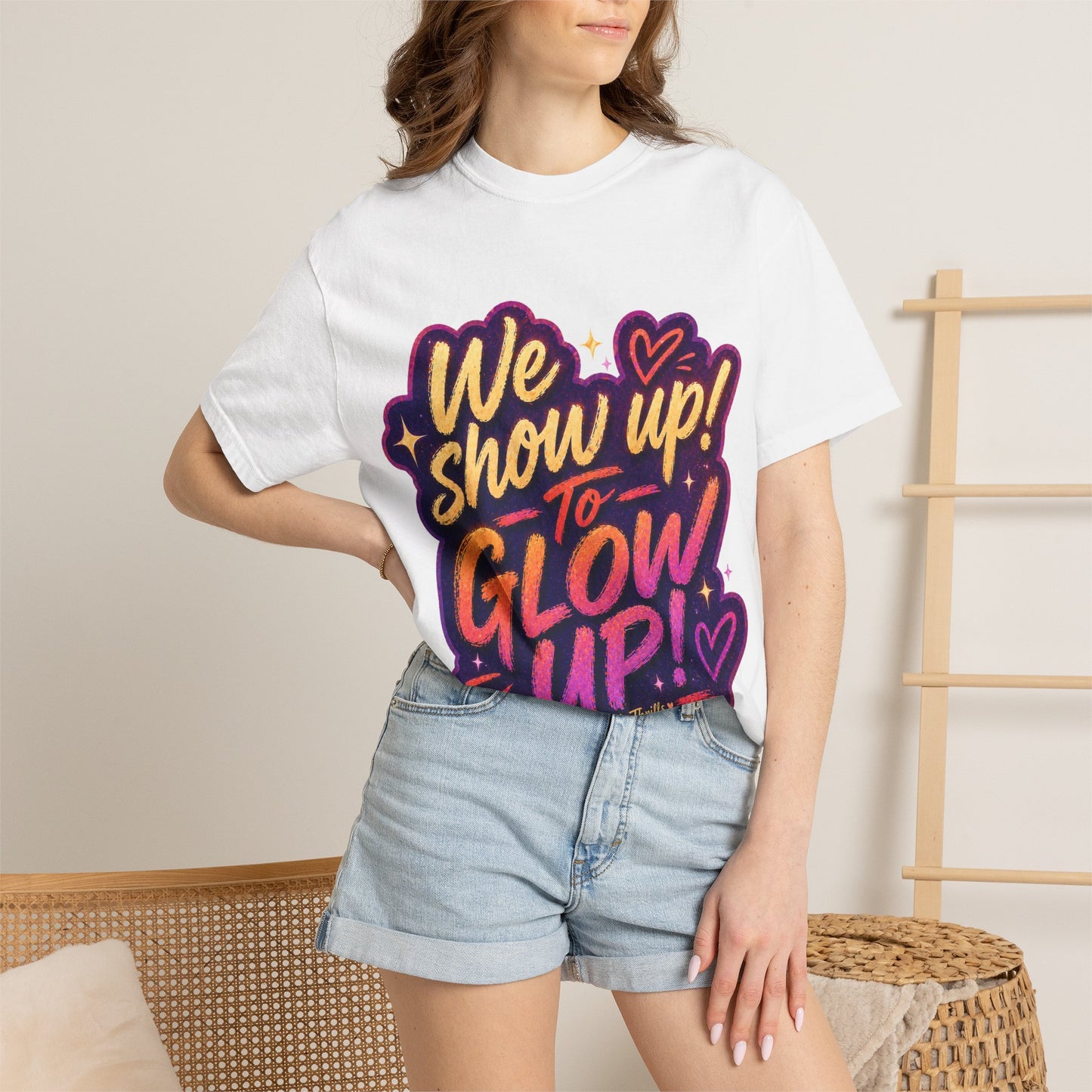 Show Up → Glow Up Tee