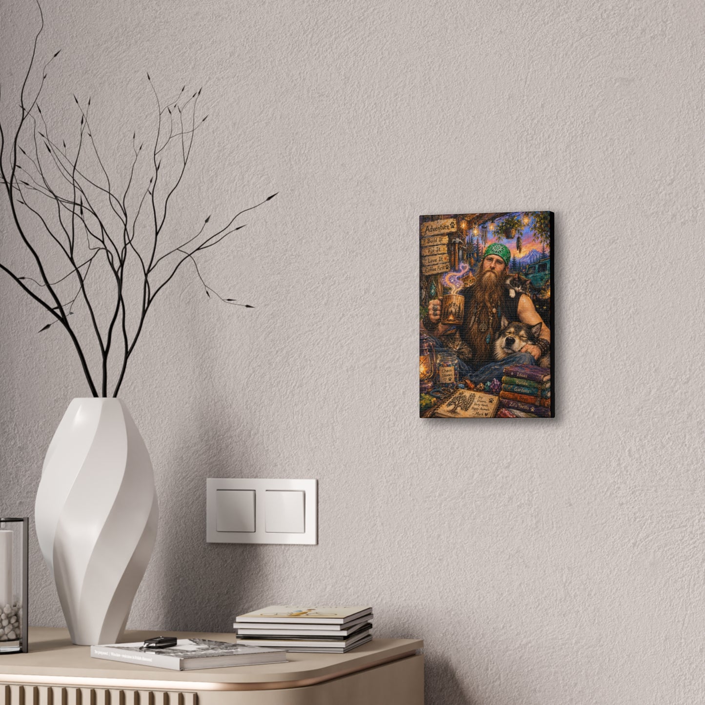 Coffee, Chaos & Critters – Rugged Adventure Animal Lover Art Print