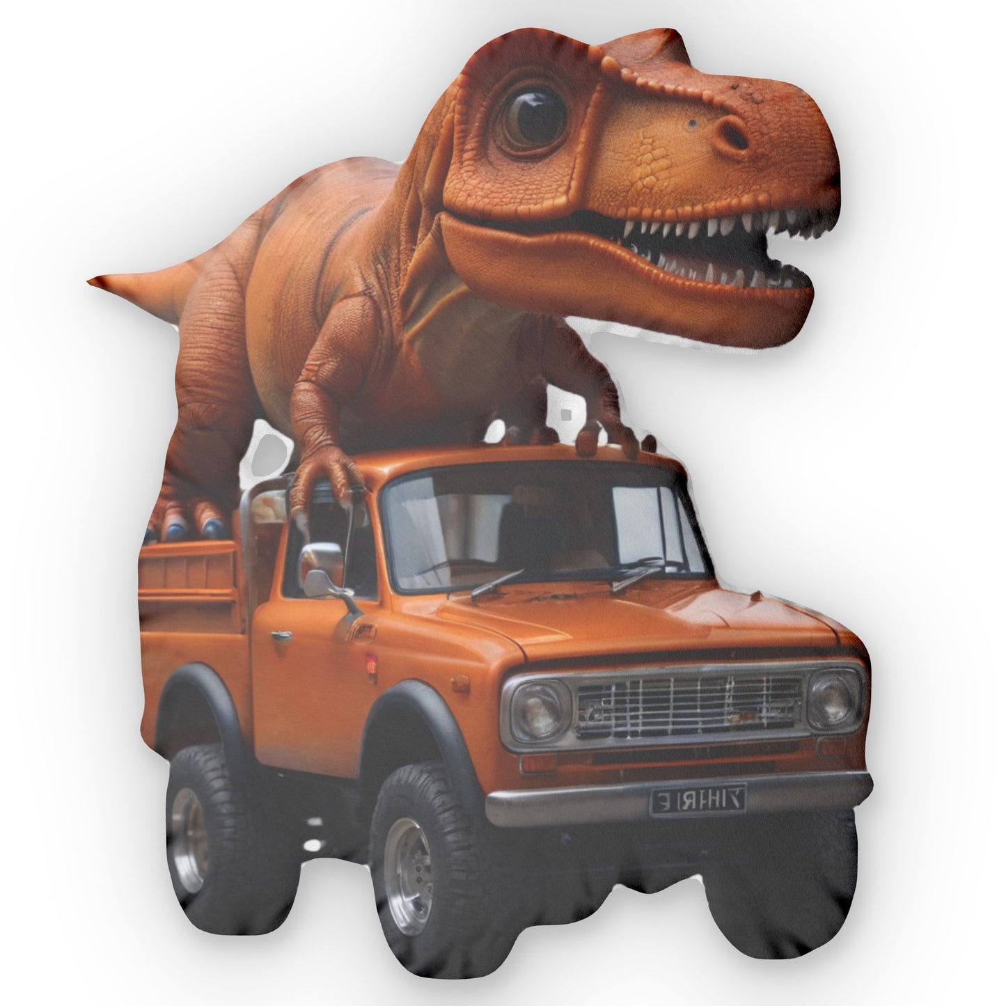 Dino Truck Pillow