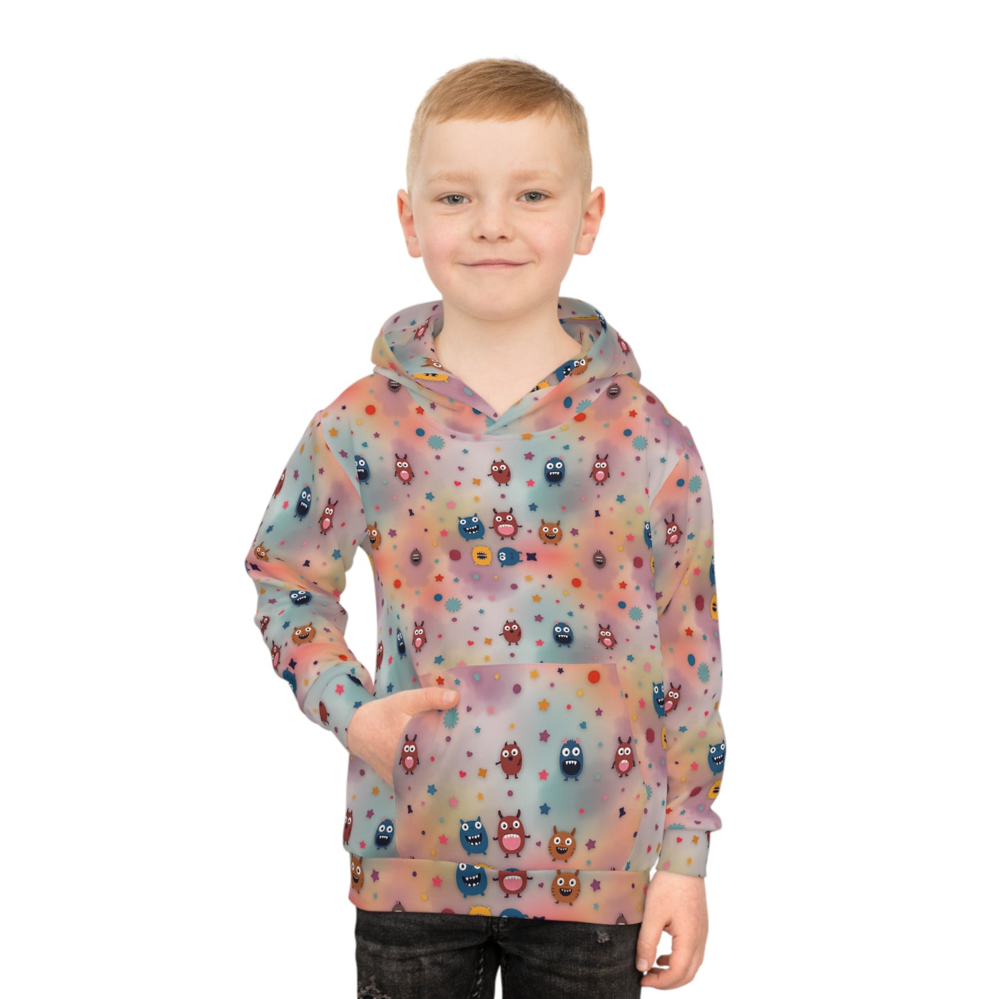 Pastel Polka Monster Parade Youth Hoodie