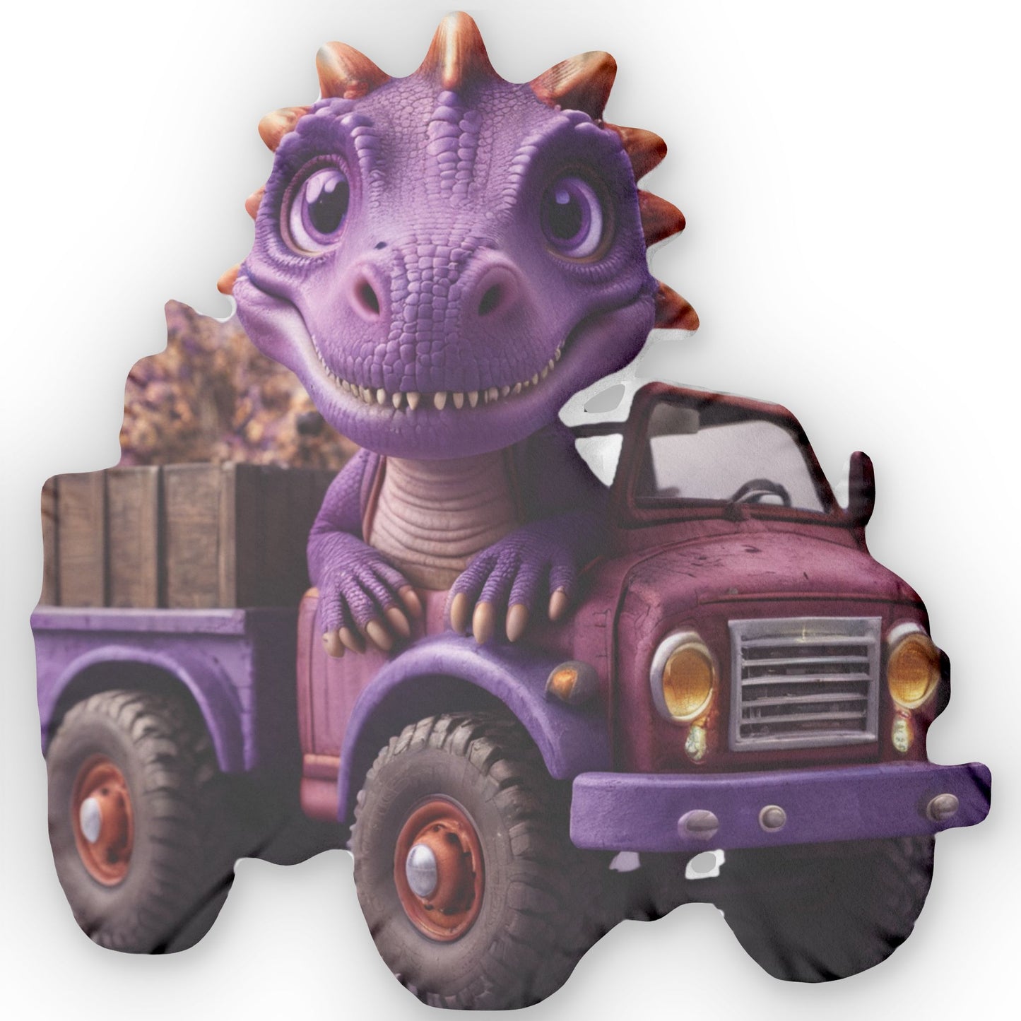 Dino Truck Pillow