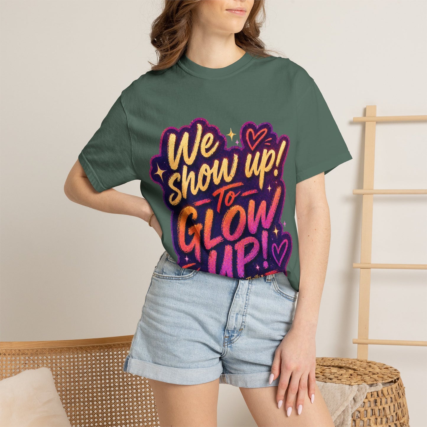 Show Up → Glow Up Tee