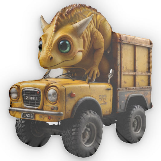 Dino Truck Pillow