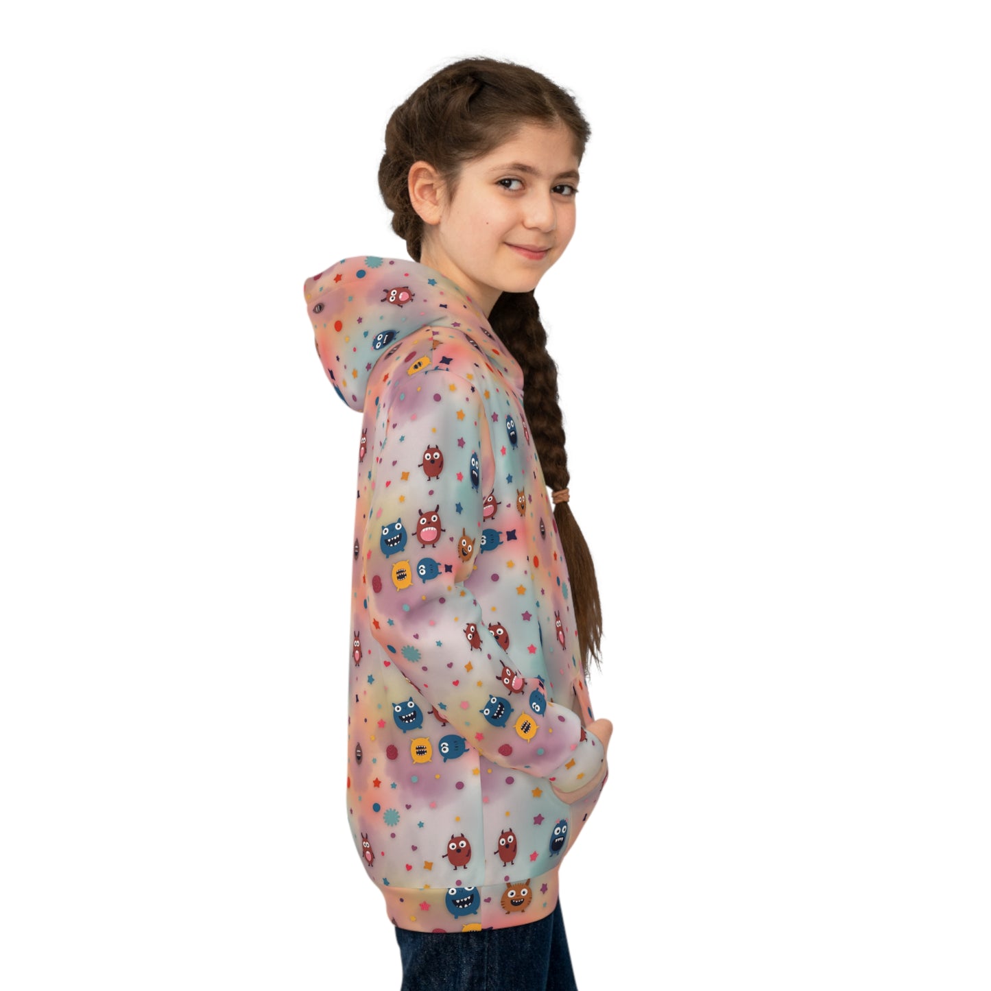 Pastel Polka Monster Parade Youth Hoodie