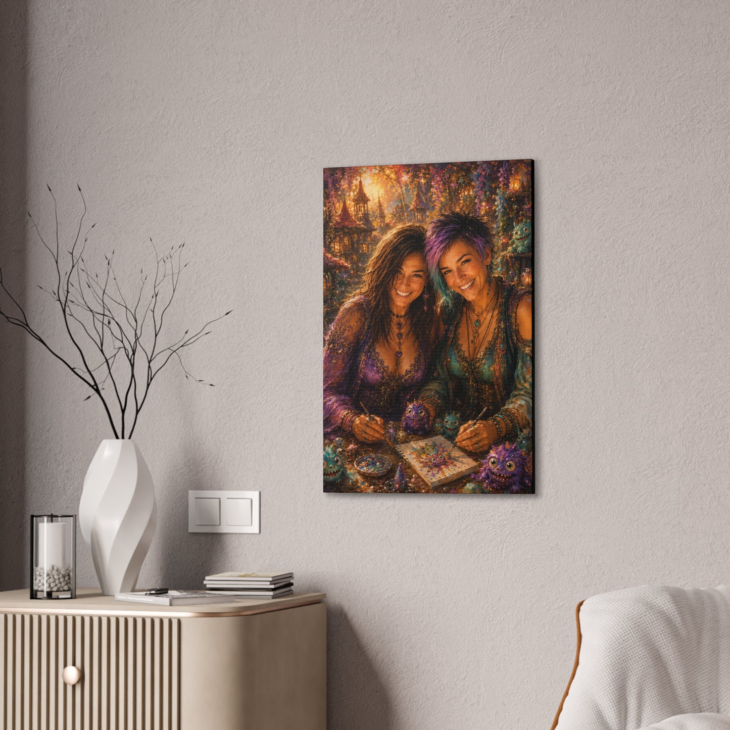 Mischief Makers – Whimsical Best Friends Fantasy Art Print