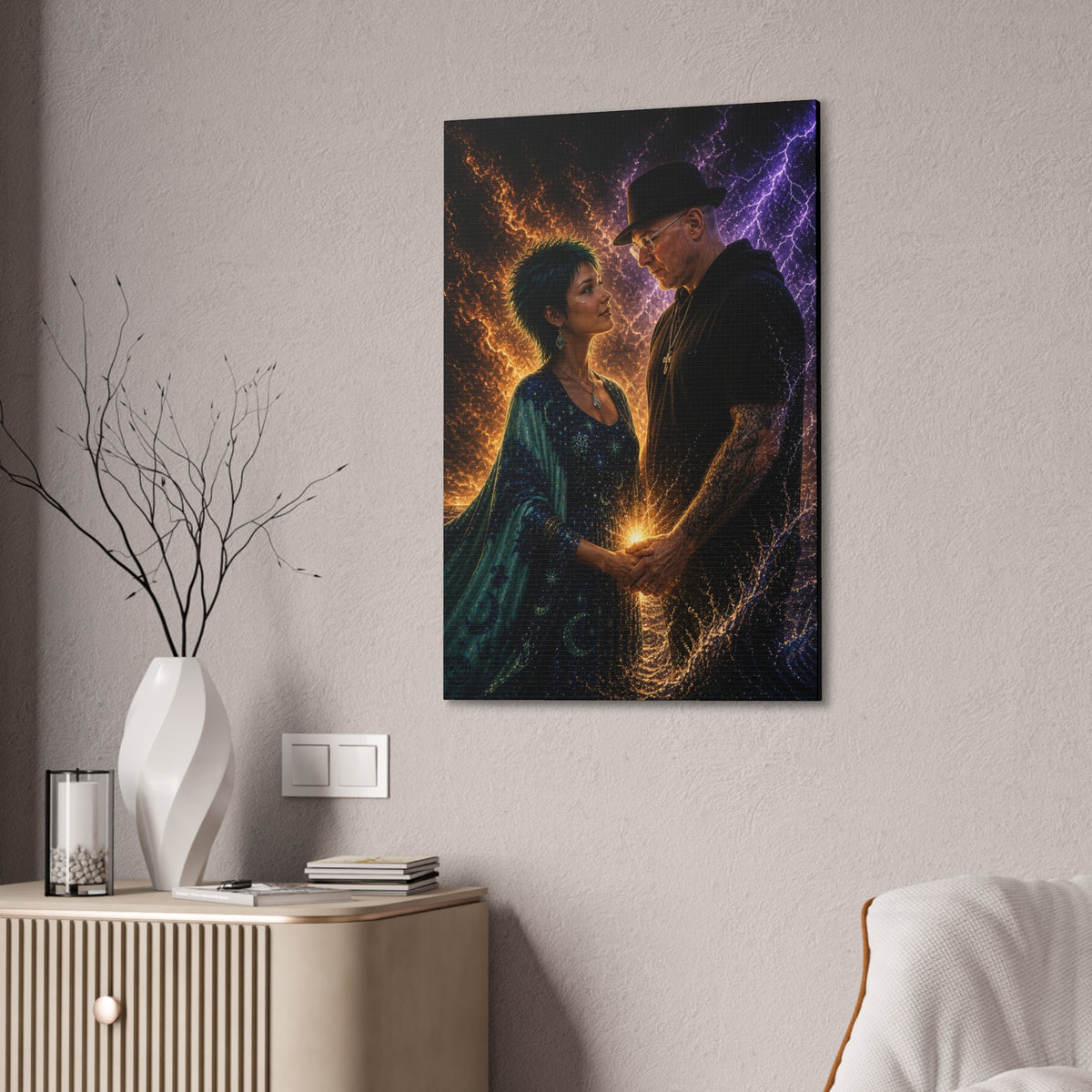 Echo of Two Souls – Mystical Couple Love Art Print