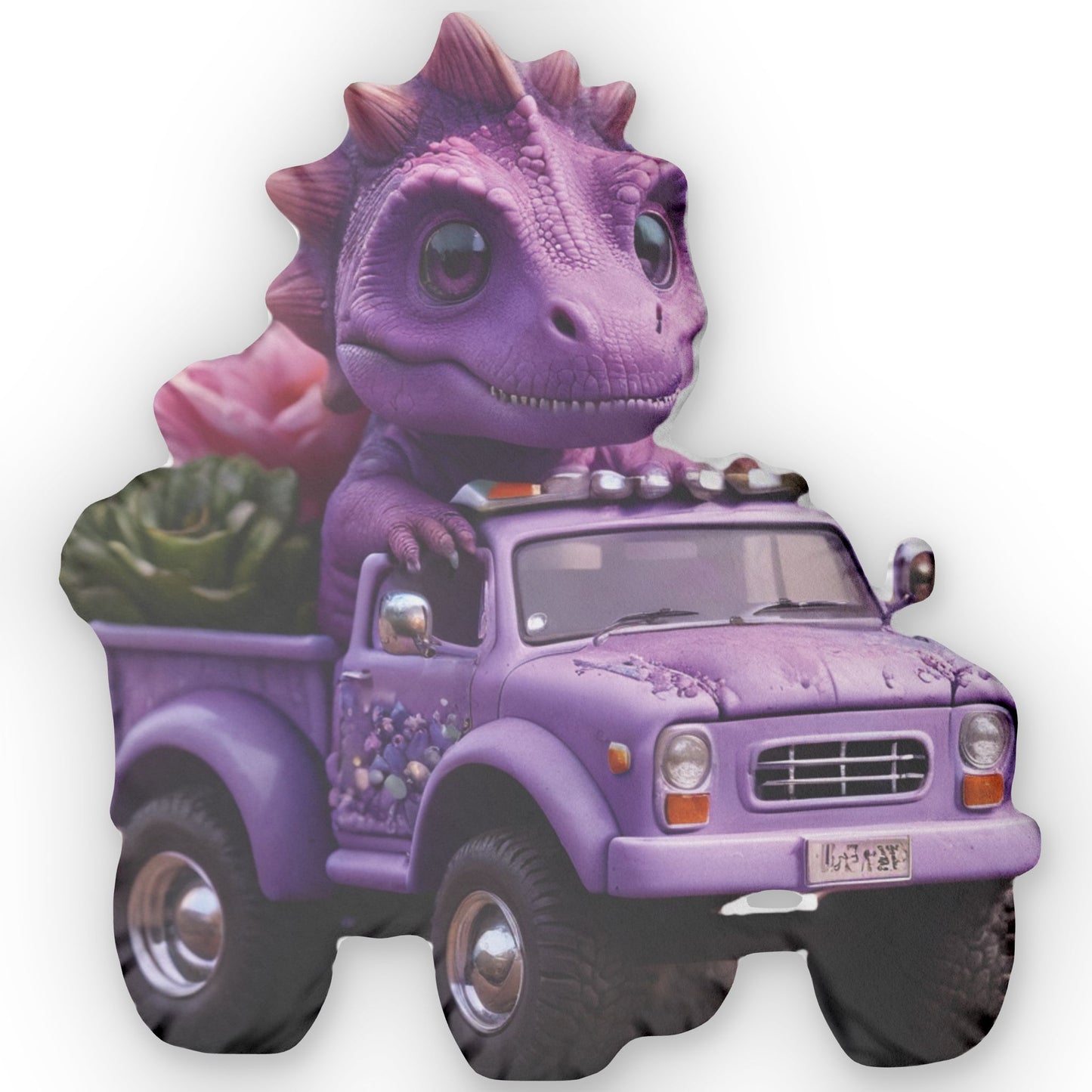 Dino Truck Pillow
