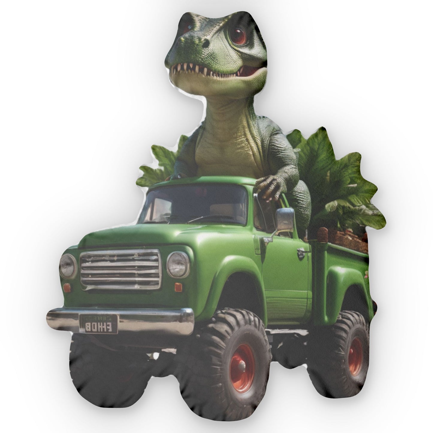Dino Truck Pillow