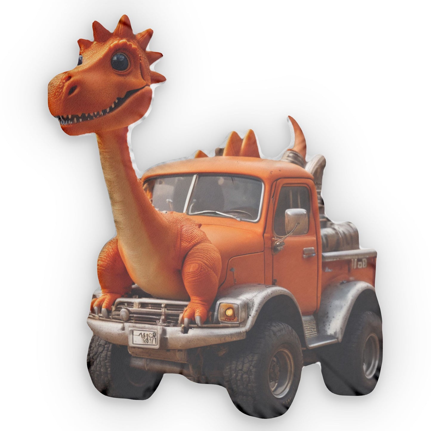 Dino Truck Pillow
