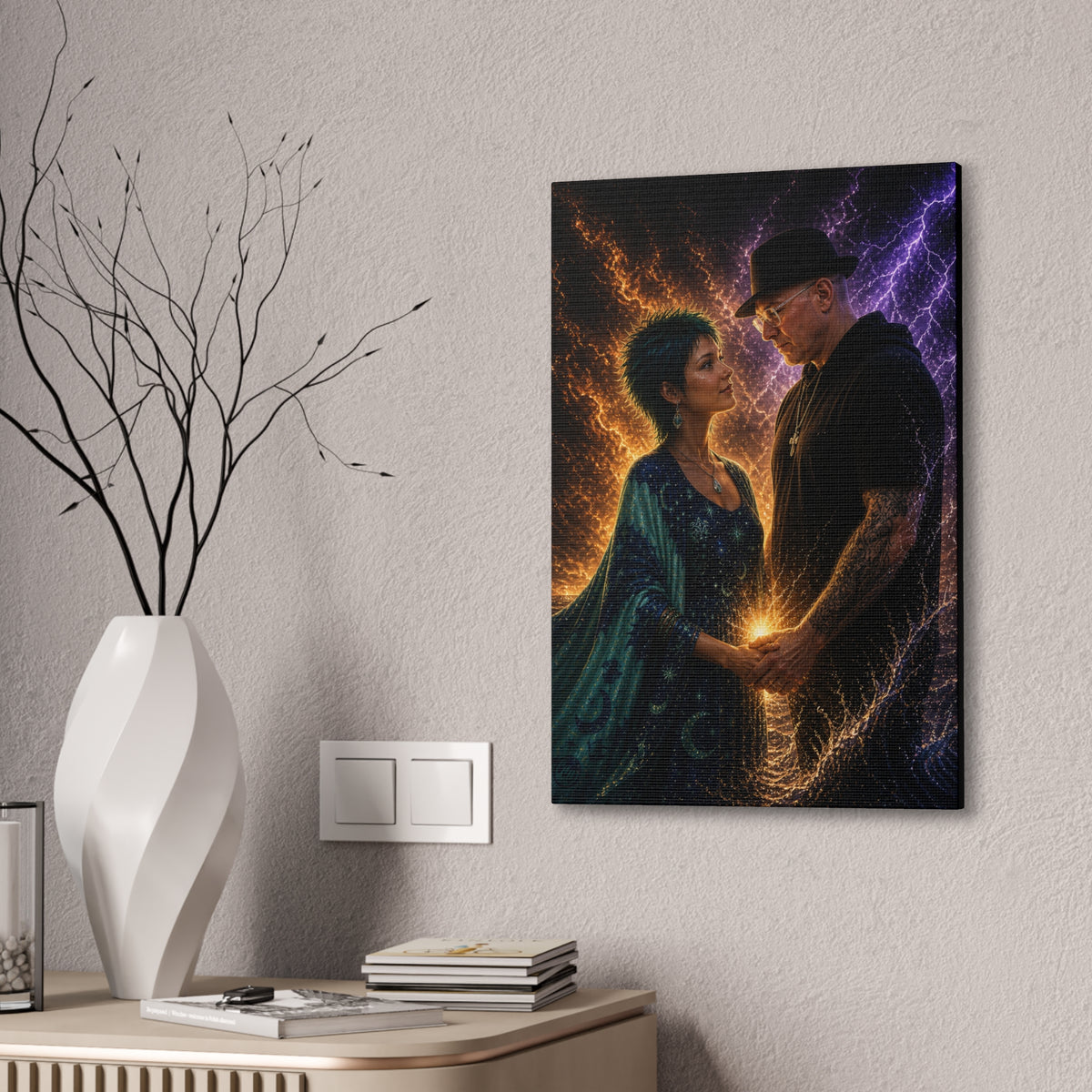 Echo of Two Souls – Mystical Couple Love Art Print