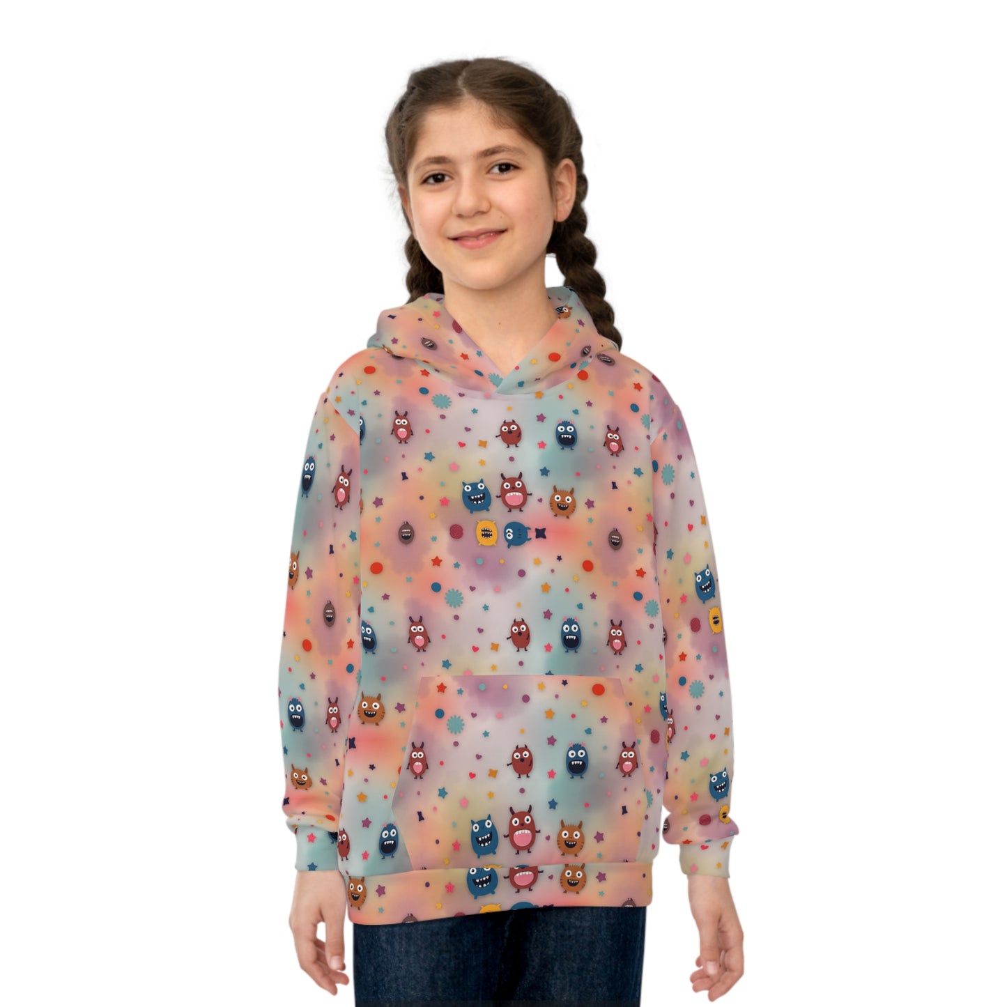 Pastel Polka Monster Parade Youth Hoodie