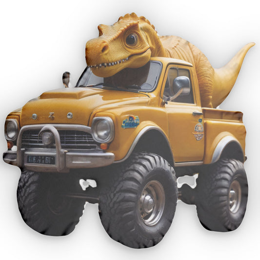 Dino Truck Pillow
