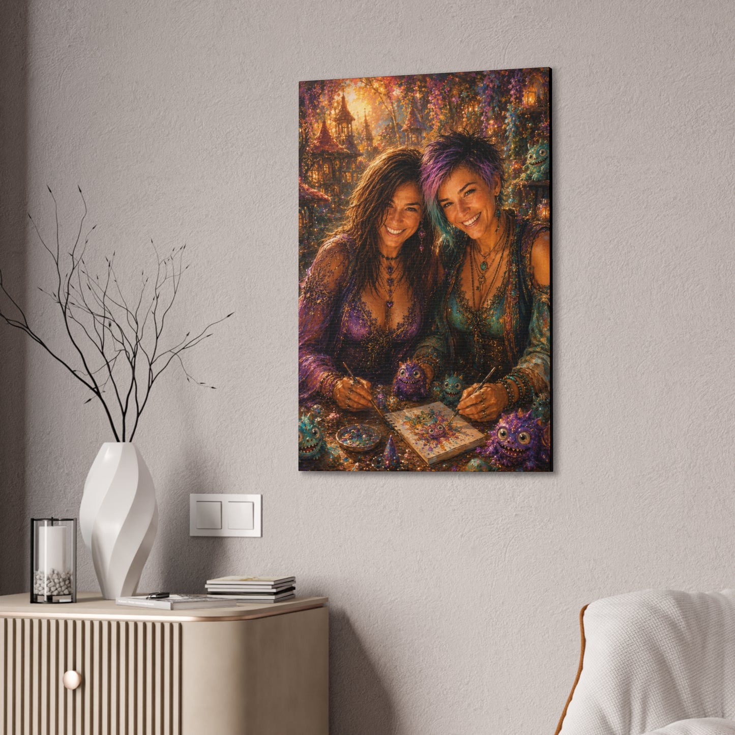 Mischief Makers – Whimsical Best Friends Fantasy Art Print