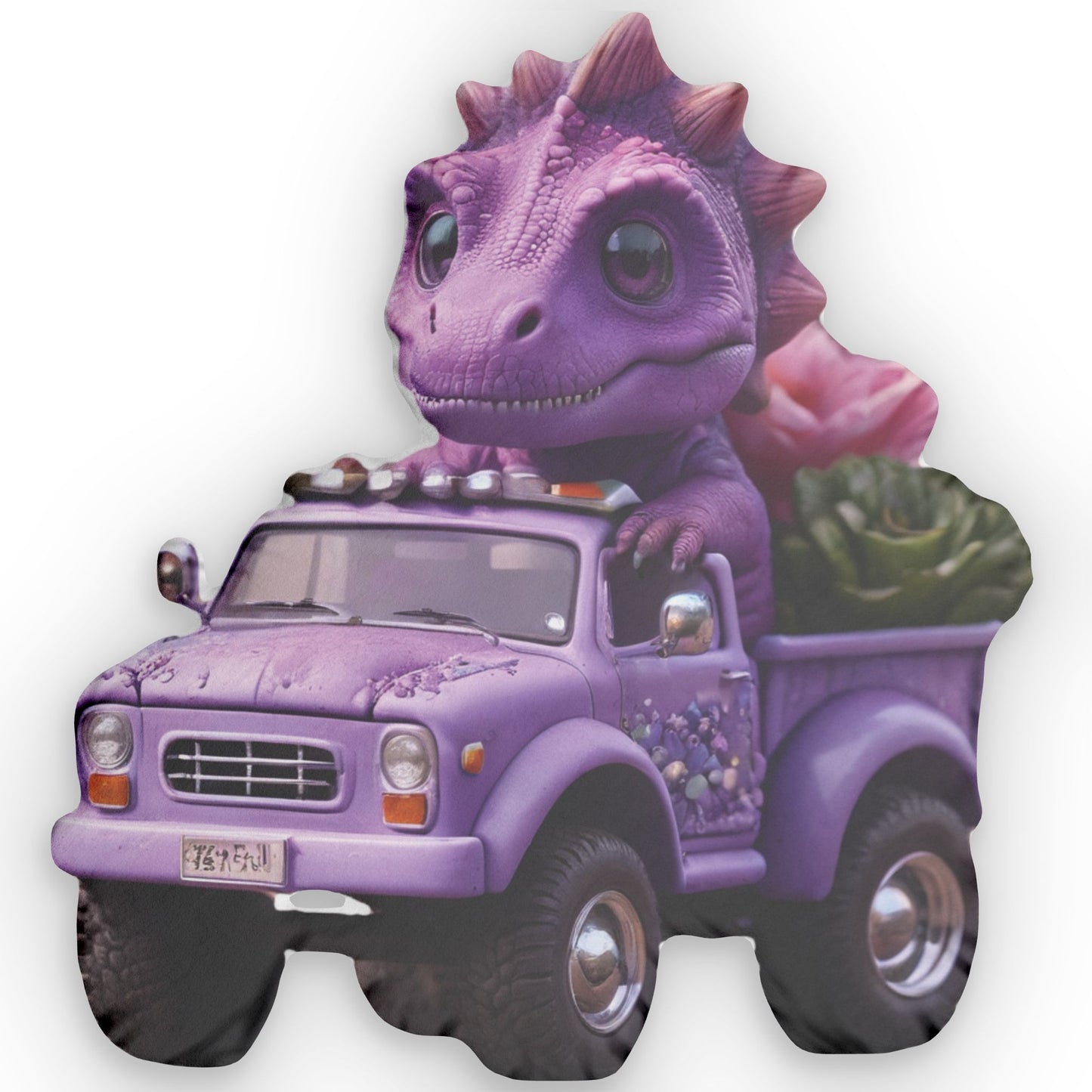 Dino Truck Pillow