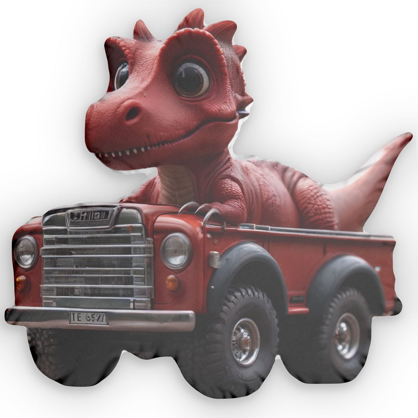 Dino Truck Pillow