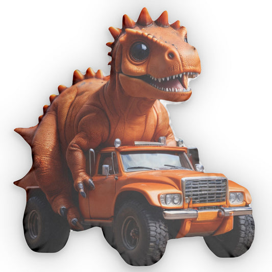 Dino Truck Pillow