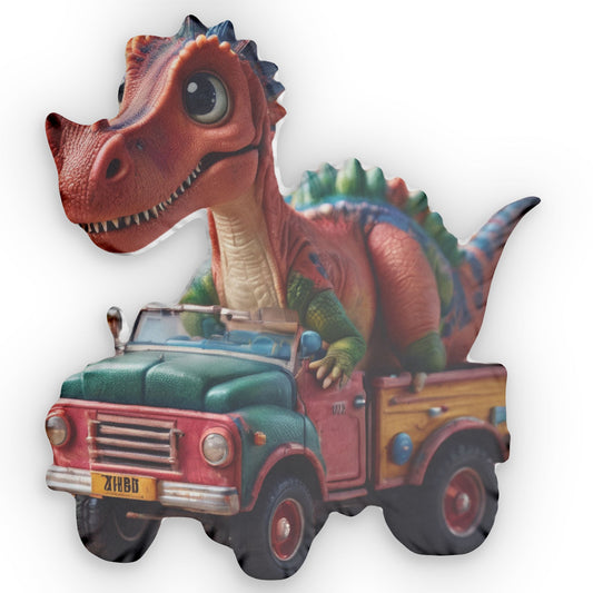 Dino Truck Pillow