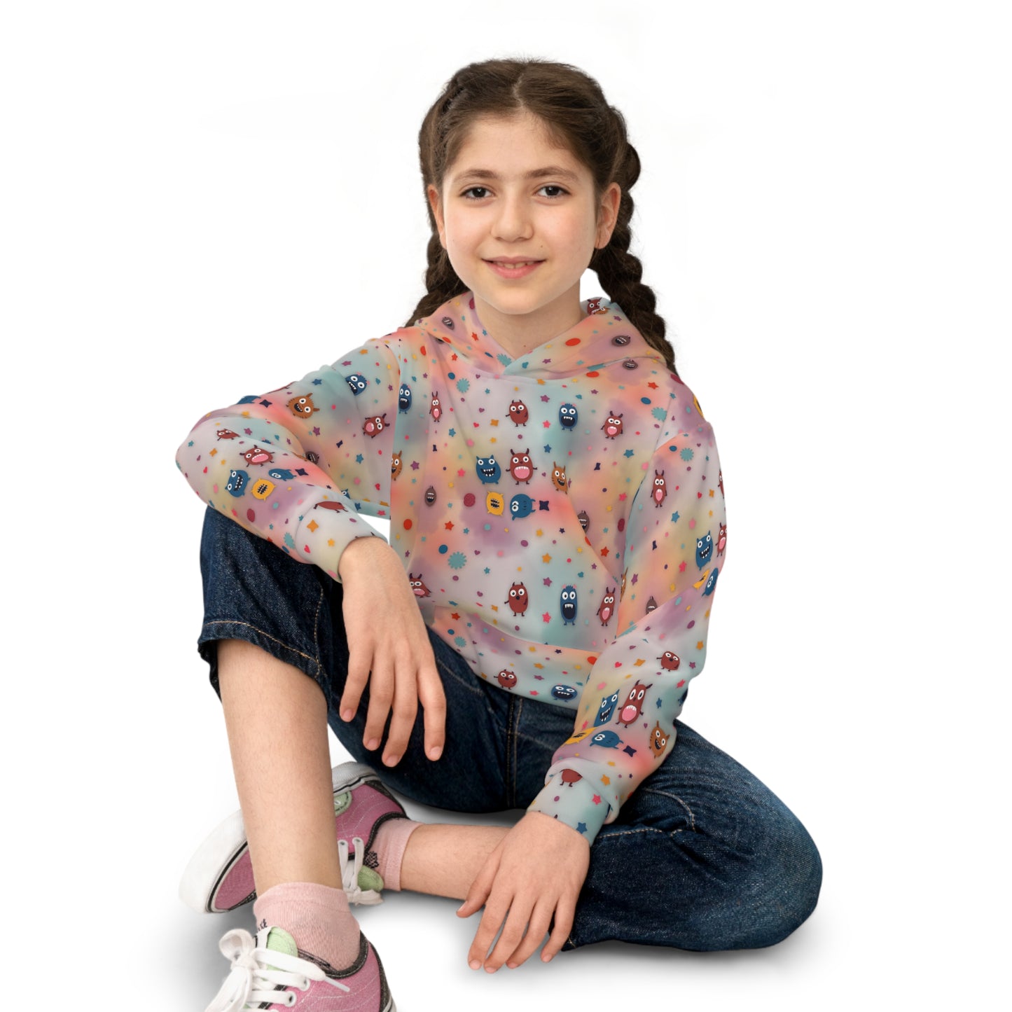 Pastel Polka Monster Parade Youth Hoodie