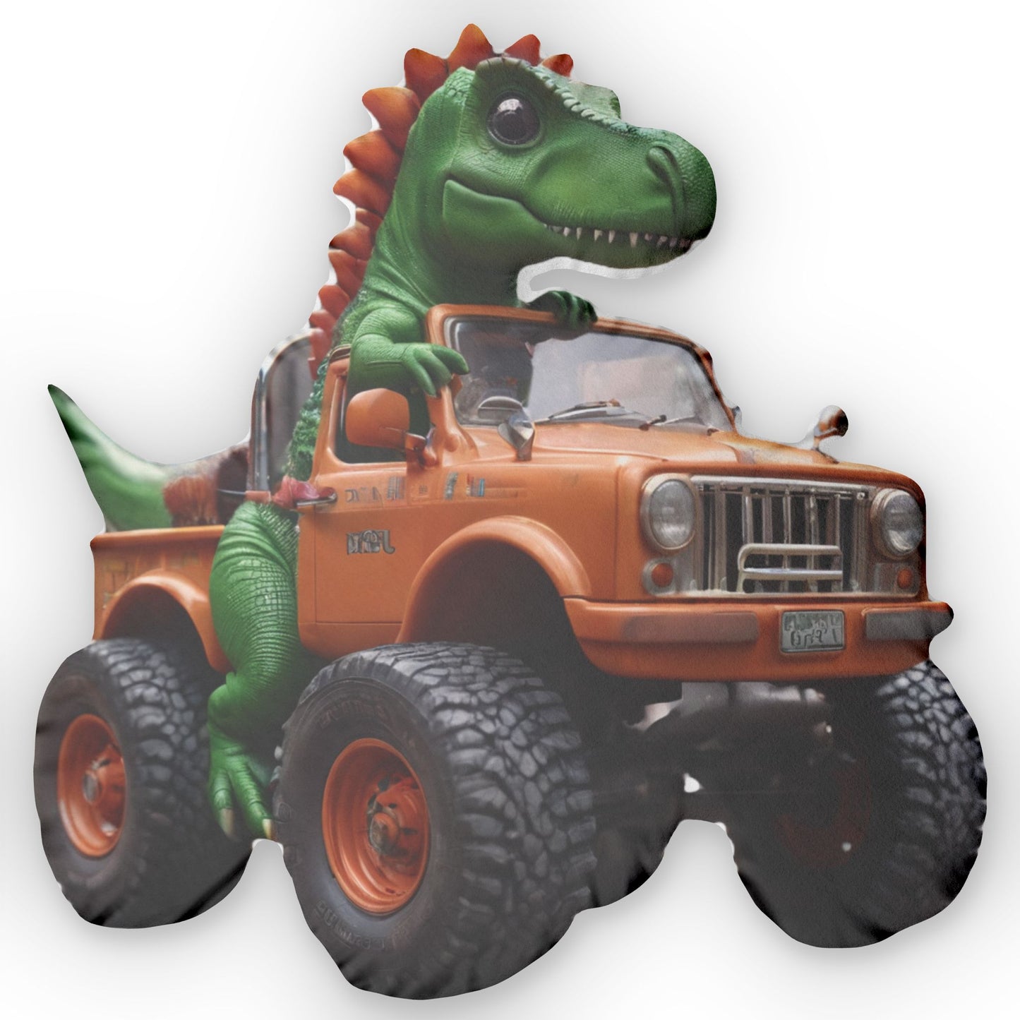 Dino Truck Pillow