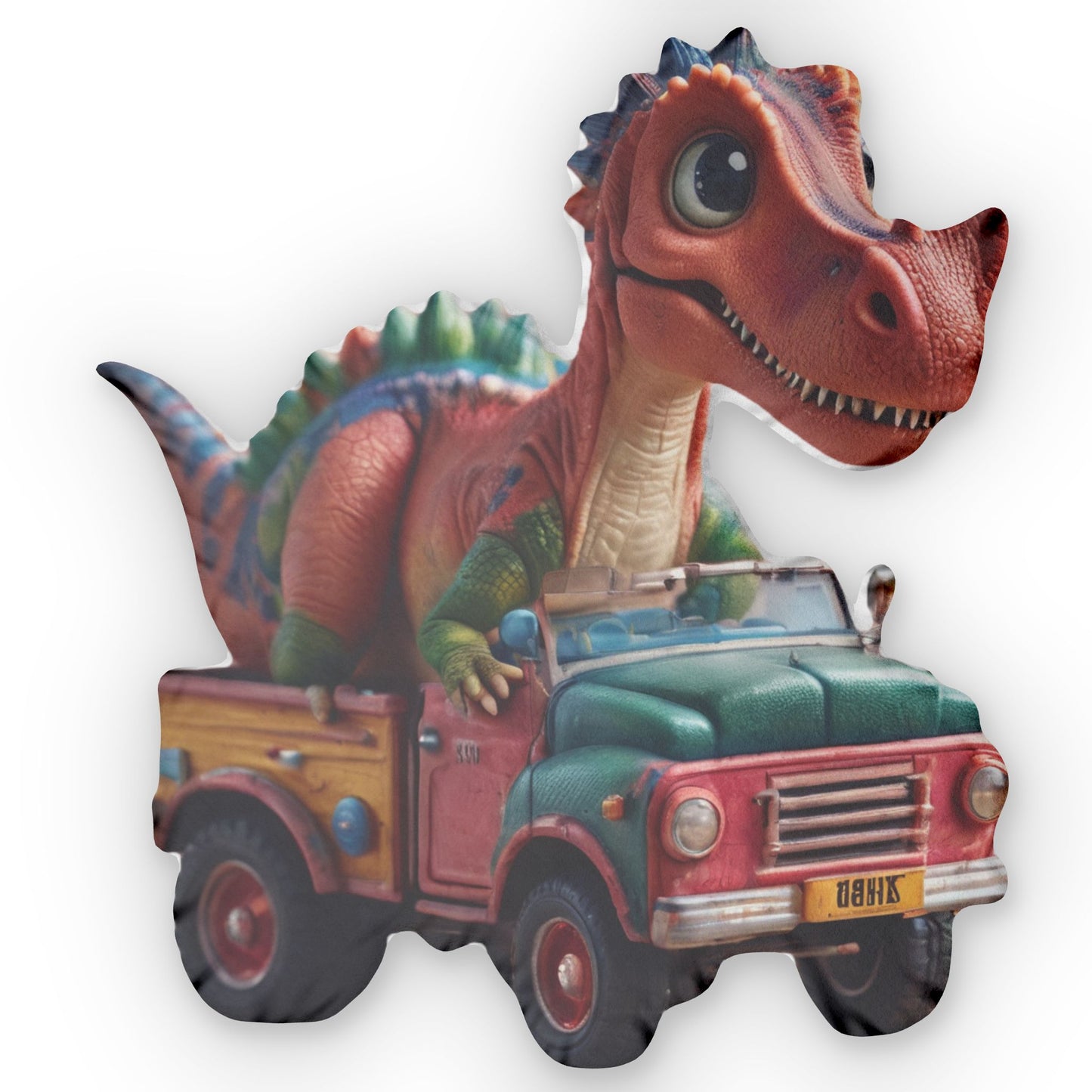 Dino Truck Pillow