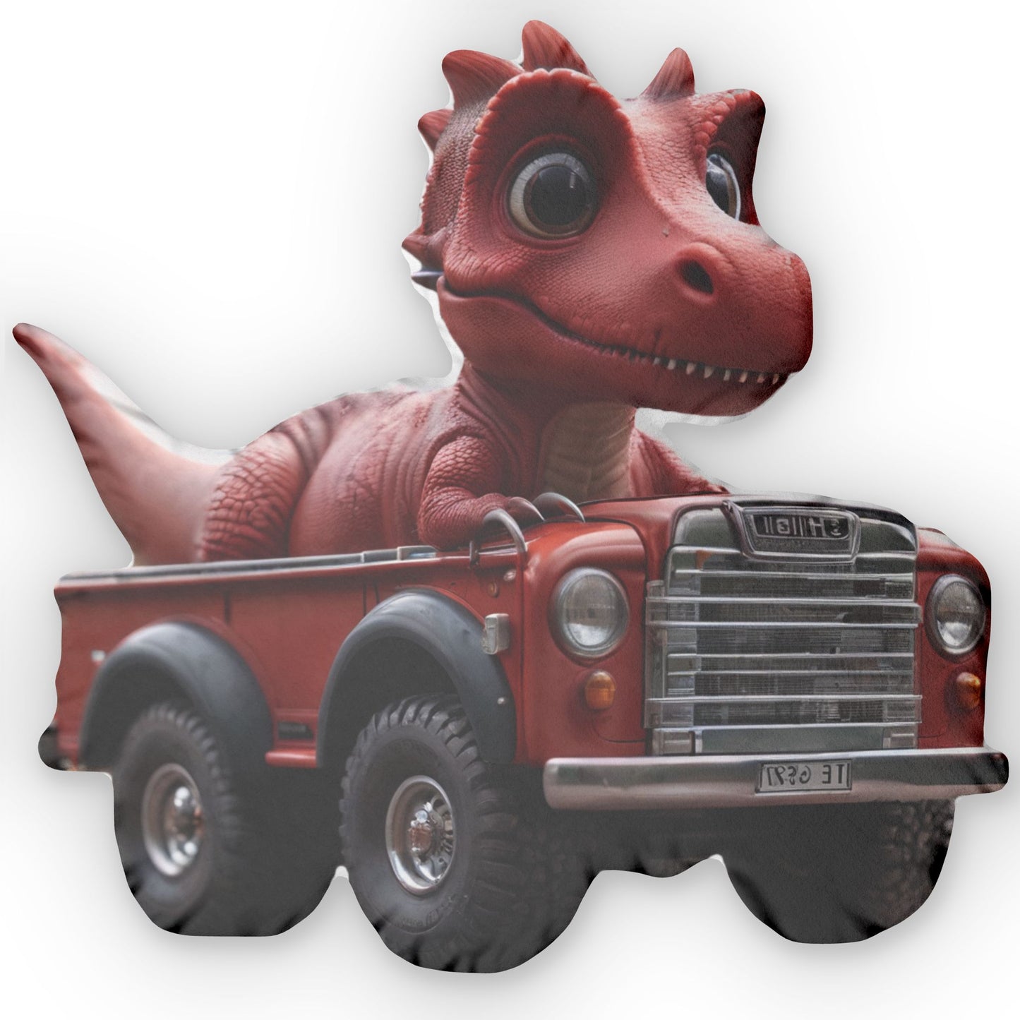 Dino Truck Pillow