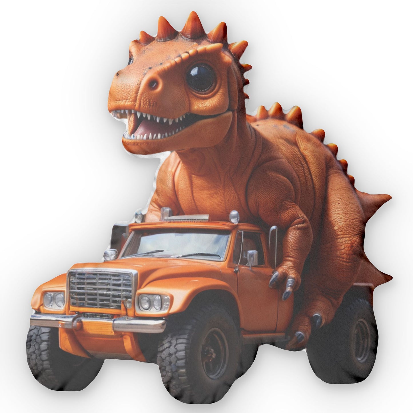 Dino Truck Pillow