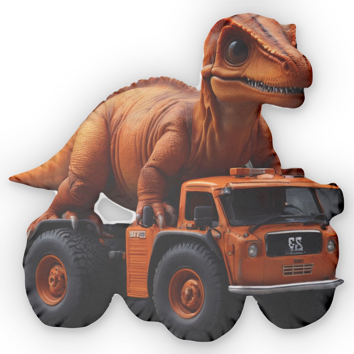 Dino Truck Pillow