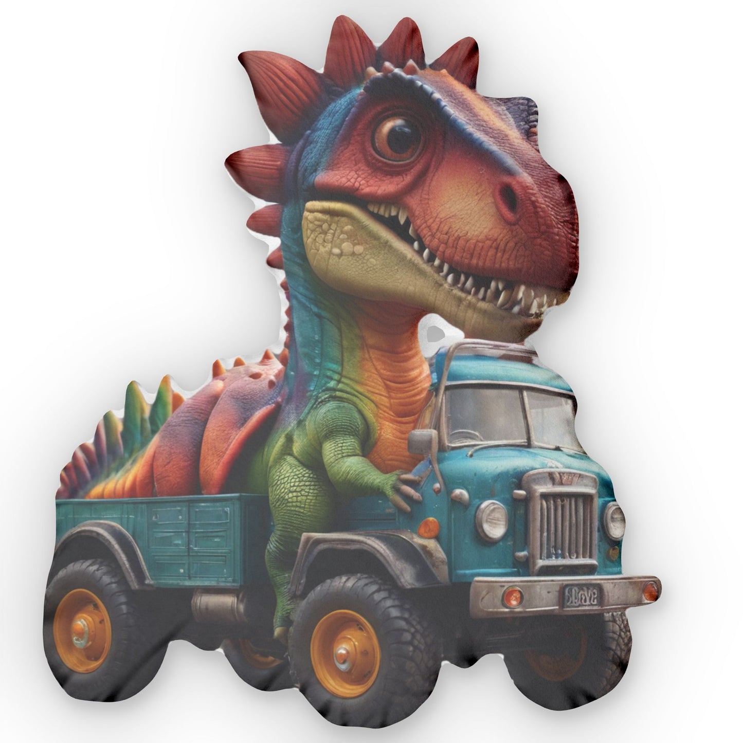 Dino Truck Pillow