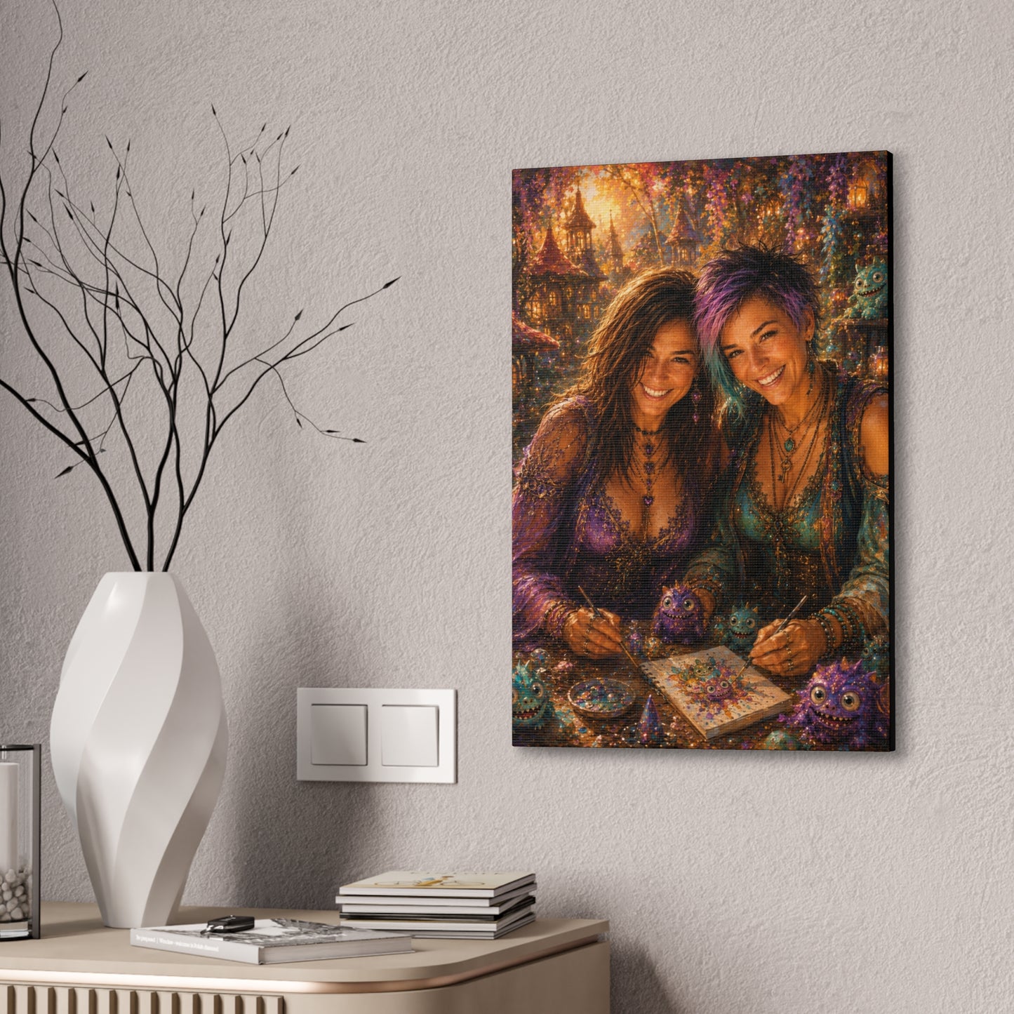 Mischief Makers – Whimsical Best Friends Fantasy Art Print