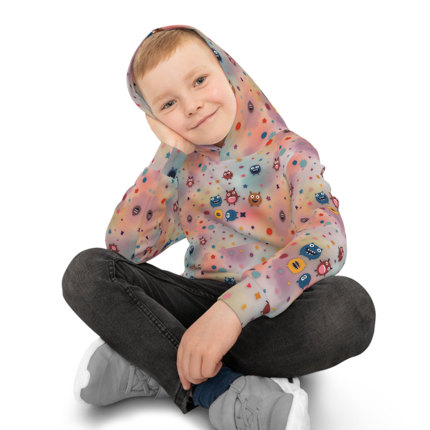 Pastel Polka Monster Parade Youth Hoodie